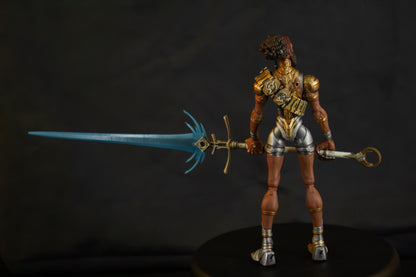 Yeshua 7" action figure — back view, sword and spear
