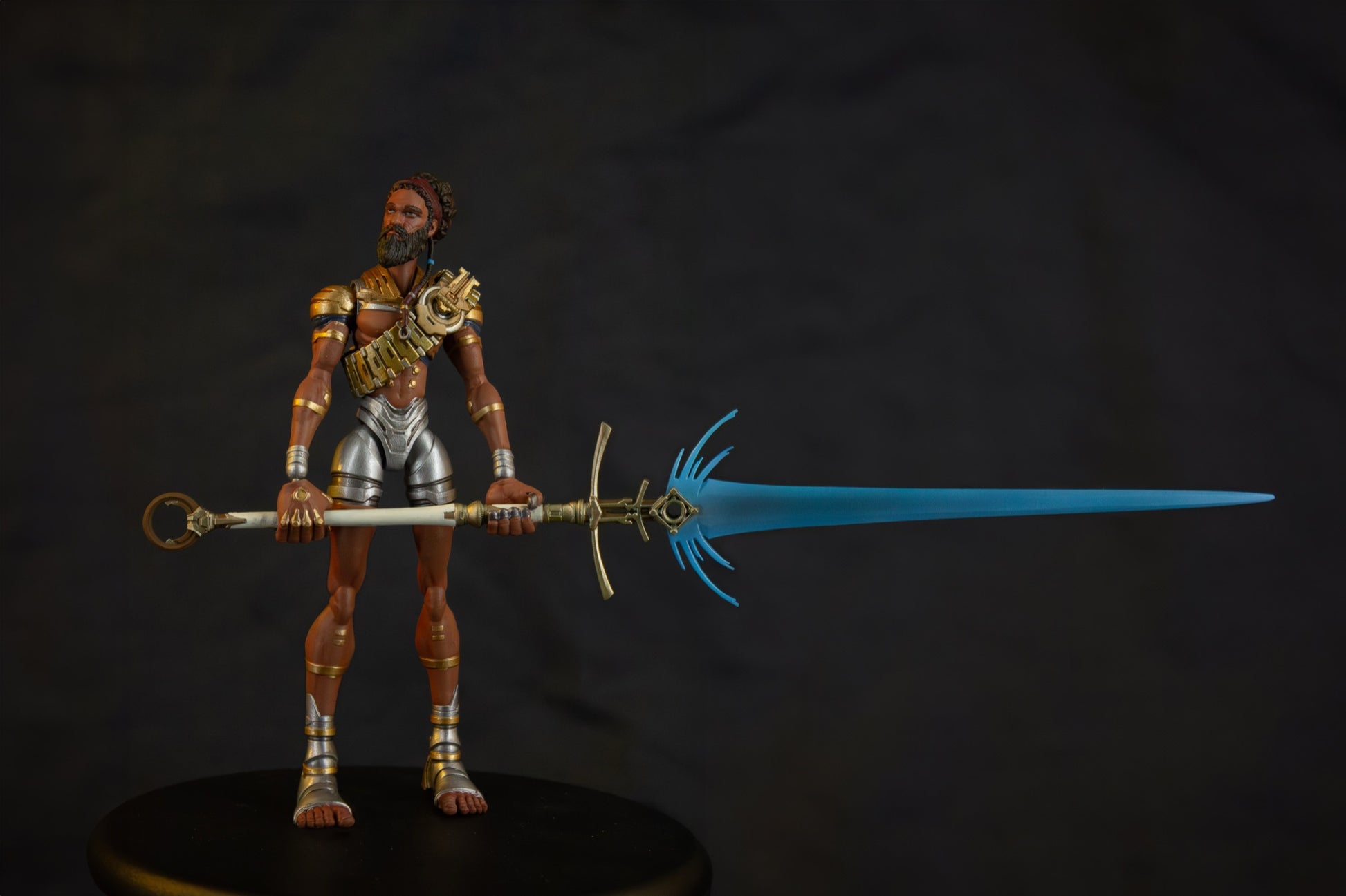 Yeshua 7" action figure — side view, sword with blue energy effect